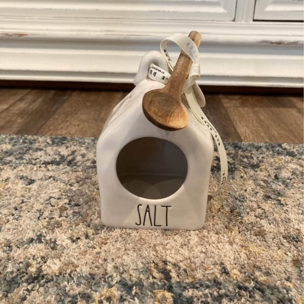 Rae Dunn Salt Pig with Wooden Spoon